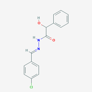 molecular formula C15H13ClN2O2 B274166 N-[(E)-(4-chlorophenyl)methylideneamino]-2-hydroxy-2-phenylacetamide CAS No. 5571-78-8