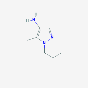 molecular formula C8H15N3 B2741670 5-甲基-1-(2-甲基丙基)-1H-吡唑-4-胺 CAS No. 405548-39-2