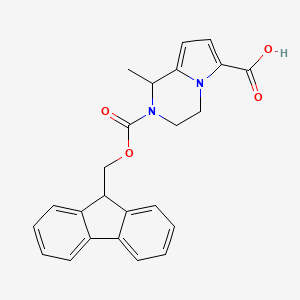 molecular formula C24H22N2O4 B2741673 2-{[(9H-fluoren-9-yl)methoxy]carbonyl}-1-methyl-1H,2H,3H,4H-pyrrolo[1,2-a]pyrazine-6-carboxylic acid CAS No. 2092822-56-3