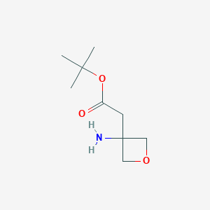 molecular formula C9H17NO3 B2741675 Tert-butyl 2-(3-aminooxetan-3-yl)acetate CAS No. 2248417-75-4