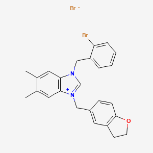 molecular formula C25H24Br2N2O B2741680 3-(2-Bromobenzyl)-1-((2,3-dihydrobenzofuran-5-yl)methyl)-5,6-dimethyl-1H-benzo[d]imidazol-3-ium bromide CAS No. 1498412-41-1