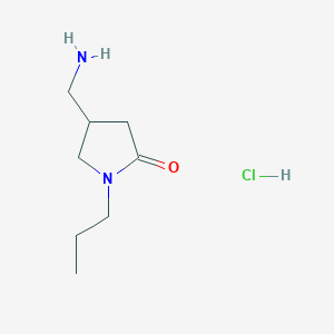 molecular formula C8H17ClN2O B2741693 4-(Aminomethyl)-1-propylpyrrolidin-2-one hydrochloride CAS No. 1909309-24-5