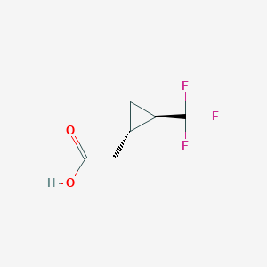 molecular formula C6H7F3O2 B2741711 2-[(1S,2R)-2-(三氟甲基)环丙基]乙酸 CAS No. 2445750-37-6