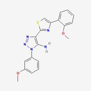 molecular formula C19H17N5O2S B2741714 1-(3-methoxyphenyl)-4-(4-(2-methoxyphenyl)thiazol-2-yl)-1H-1,2,3-triazol-5-amine CAS No. 1111280-78-4
