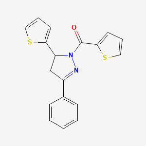 (3-phenyl-5-(thiophen-2-yl)-4,5-dihydro-1H-pyrazol-1-yl)(thiophen-2-yl)methanone