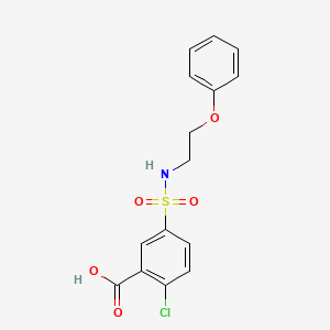 molecular formula C15H14ClNO5S B2741724 2-氯-5-[(2-苯氧乙基)磺酰基]苯甲酸 CAS No. 794573-22-1