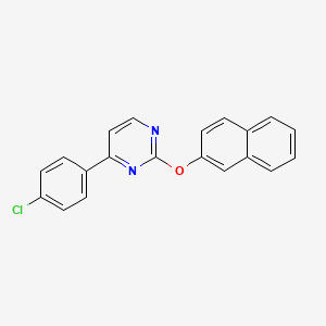 molecular formula C20H13ClN2O B2741735 4-(4-Chlorophenyl)-2-(2-naphthyloxy)pyrimidine CAS No. 478080-80-7