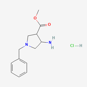 molecular formula C13H19ClN2O2 B2741738 甲基4-氨基-1-苄基吡咯啉-3-甲酸酯盐 CAS No. 1801292-60-3