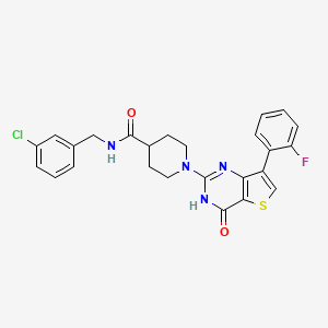N-(3-chlorobenzyl)-1-[7-(2-fluorophenyl)-4-oxo-3,4-dihydrothieno[3,2-d]pyrimidin-2-yl]piperidine-4-carboxamide
