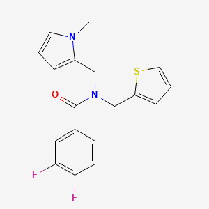 molecular formula C18H16F2N2OS B2741742 3,4-difluoro-N-((1-methyl-1H-pyrrol-2-yl)methyl)-N-(thiophen-2-ylmethyl)benzamide CAS No. 1325682-21-0