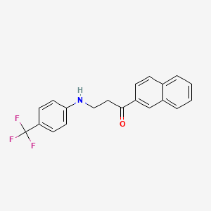 molecular formula C20H16F3NO B2741764 1-(2-Naphthyl)-3-[4-(trifluoromethyl)anilino]-1-propanone CAS No. 883793-47-3