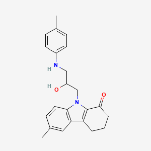 molecular formula C23H26N2O2 B2741766 9-(2-hydroxy-3-(p-tolylamino)propyl)-6-methyl-2,3,4,9-tetrahydro-1H-carbazol-1-one CAS No. 864939-70-8