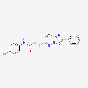 molecular formula C20H15BrN4OS B2741787 N-(4-bromophenyl)-2-((2-phenylimidazo[1,2-b]pyridazin-6-yl)thio)acetamide CAS No. 896282-78-3