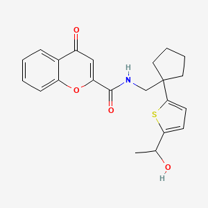 N-((1-(5-(1-hydroxyethyl)thiophen-2-yl)cyclopentyl)methyl)-4-oxo-4H-chromene-2-carboxamide