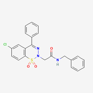 molecular formula C22H18ClN3O3S B2741789 N-benzyl-2-(6-chloro-1,1-dioxido-4-phenyl-2H-1,2,3-benzothiadiazin-2-yl)acetamide CAS No. 1207660-47-6
