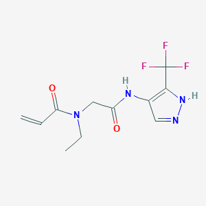 N-Ethyl-N-[2-oxo-2-[[5-(trifluoromethyl)-1H-pyrazol-4-yl]amino]ethyl]prop-2-enamide