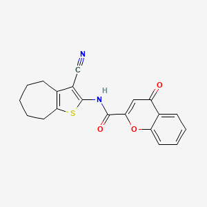 N-(3-cyano-5,6,7,8-tetrahydro-4H-cyclohepta[b]thiophen-2-yl)-4-oxo-4H-chromene-2-carboxamide