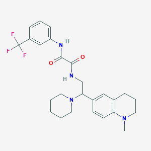 molecular formula C26H31F3N4O2 B2741794 N-[2-(1-methyl-1,2,3,4-tetrahydroquinolin-6-yl)-2-piperidin-1-ylethyl]-N'-[3-(trifluoromethyl)phenyl]ethanediamide CAS No. 922040-71-9