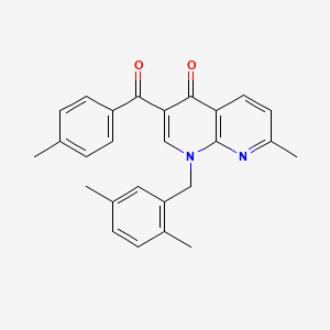 molecular formula C26H24N2O2 B2741795 1-(2,5-二甲基苯甲基)-7-甲基-3-(4-甲基苯田酰)-1,8-萘啶-4(1H)-酮 CAS No. 892293-37-7