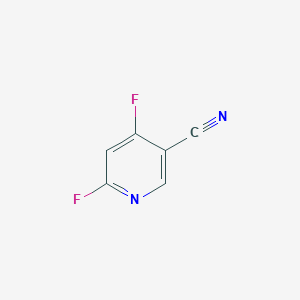 molecular formula C6H2F2N2 B2741803 4,6-二氟尼科酰氰 CAS No. 1804896-68-1