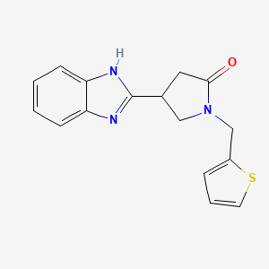 molecular formula C16H15N3OS B2741808 4-(1H-benzo[d]imidazol-2-yl)-1-(thiophen-2-ylmethyl)pyrrolidin-2-one CAS No. 887347-93-5