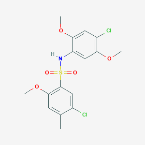 molecular formula C16H17Cl2NO5S B2741812 5-chloro-N-(4-chloro-2,5-dimethoxyphenyl)-2-methoxy-4-methylbenzene-1-sulfonamide CAS No. 2305492-36-6