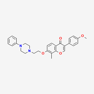 molecular formula C29H30N2O4 B2741825 3-(4-methoxyphenyl)-8-methyl-7-(2-(4-phenylpiperazin-1-yl)ethoxy)-4H-chromen-4-one CAS No. 903206-46-2