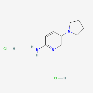 molecular formula C9H15Cl2N3 B2741830 5-(Pyrrolidin-1-yl)pyridin-2-amine dihydrochloride CAS No. 2137624-63-4