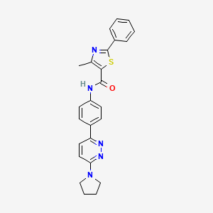 4-methyl-2-phenyl-N-(4-(6-(pyrrolidin-1-yl)pyridazin-3-yl)phenyl)thiazole-5-carboxamide
