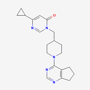 3-[(1-{5H,6H,7H-cyclopenta[d]pyrimidin-4-yl}piperidin-4-yl)methyl]-6-cyclopropyl-3,4-dihydropyrimidin-4-one