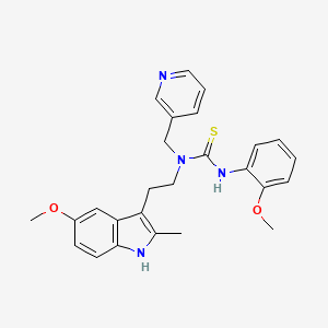 molecular formula C26H28N4O2S B2741837 1-[2-(5-methoxy-2-methyl-1H-indol-3-yl)ethyl]-3-(2-methoxyphenyl)-1-(pyridin-3-ylmethyl)thiourea CAS No. 850934-36-0