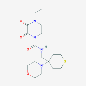 4-Ethyl-N-[(4-morpholin-4-ylthian-4-yl)methyl]-2,3-dioxopiperazine-1-carboxamide