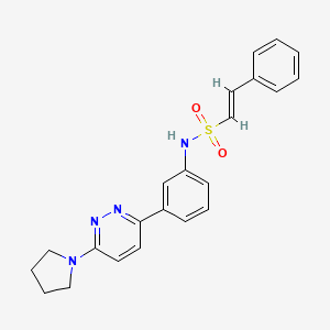 (E)-2-phenyl-N-(3-(6-(pyrrolidin-1-yl)pyridazin-3-yl)phenyl)ethenesulfonamide