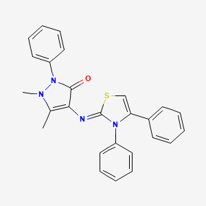 (Z)-4-((3,4-diphenylthiazol-2(3H)-ylidene)amino)-1,5-dimethyl-2-phenyl-1H-pyrazol-3(2H)-one
