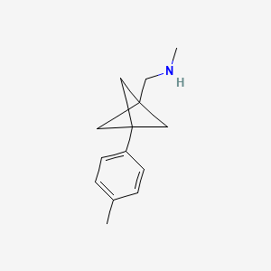 molecular formula C14H19N B2741869 N-Methyl-1-[3-(4-methylphenyl)-1-bicyclo[1.1.1]pentanyl]methanamine CAS No. 2287287-29-8