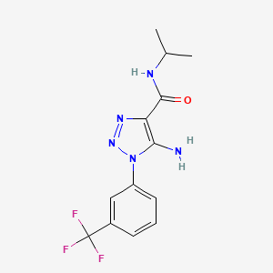 molecular formula C13H14F3N5O B2741873 5-amino-N-propan-2-yl-1-[3-(trifluoromethyl)phenyl]triazole-4-carboxamide CAS No. 443113-85-7