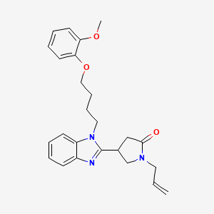 molecular formula C25H29N3O3 B2741878 1-allyl-4-(1-(4-(2-methoxyphenoxy)butyl)-1H-benzo[d]imidazol-2-yl)pyrrolidin-2-one CAS No. 878693-12-0