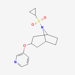 molecular formula C15H20N2O3S B2741881 (1R,5S)-8-(cyclopropylsulfonyl)-3-(pyridin-3-yloxy)-8-azabicyclo[3.2.1]octane CAS No. 2108472-03-1