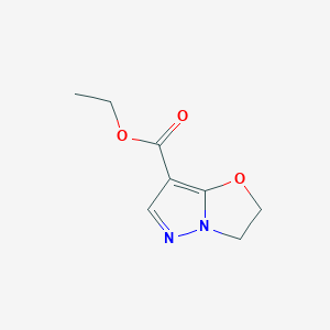 molecular formula C8H10N2O3 B2741883 Ethyl 2,3-dihydropyrazolo[5,1-b]oxazole-7-carboxylate CAS No. 2073912-30-6