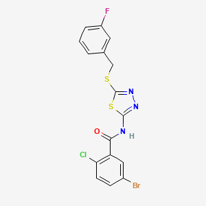 5-bromo-2-chloro-N-(5-((3-fluorobenzyl)thio)-1,3,4-thiadiazol-2-yl)benzamide