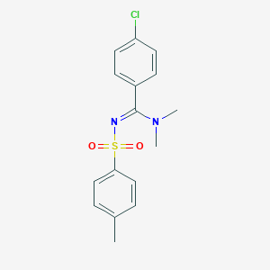 molecular formula C16H17ClN2O2S B274189 N-[(4-chlorophenyl)(dimethylamino)methylene]-4-methylbenzenesulfonamide 