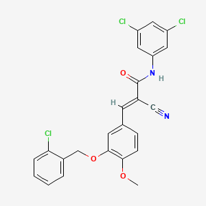 (E)-3-[3-[(2-chlorophenyl)methoxy]-4-methoxyphenyl]-2-cyano-N-(3,5-dichlorophenyl)prop-2-enamide