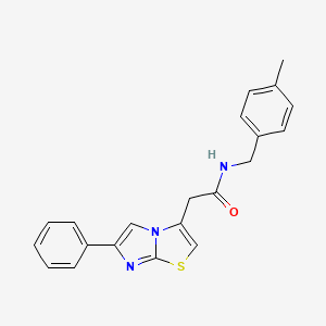 molecular formula C21H19N3OS B2741903 N-[(4-methylphenyl)methyl]-2-(6-phenylimidazo[2,1-b][1,3]thiazol-3-yl)acetamide CAS No. 897459-73-3