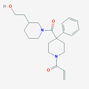 1-[4-[3-(2-Hydroxyethyl)piperidine-1-carbonyl]-4-phenylpiperidin-1-yl]prop-2-en-1-one