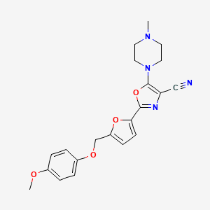 2-(5-((4-Methoxyphenoxy)methyl)furan-2-yl)-5-(4-methylpiperazin-1-yl)oxazole-4-carbonitrile
