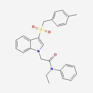 molecular formula C26H26N2O3S B2741915 N-ethyl-2-(3-((4-methylbenzyl)sulfonyl)-1H-indol-1-yl)-N-phenylacetamide CAS No. 878063-21-9