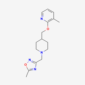 3-Methyl-2-({1-[(5-methyl-1,2,4-oxadiazol-3-yl)methyl]piperidin-4-yl}methoxy)pyridine