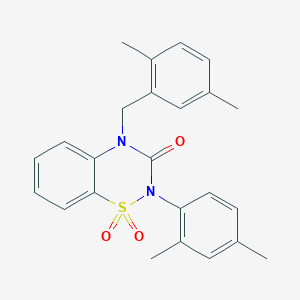 molecular formula C24H24N2O3S B2741917 4-(2,5-dimethylbenzyl)-2-(2,4-dimethylphenyl)-2H-1,2,4-benzothiadiazin-3(4H)-one 1,1-dioxide CAS No. 892360-67-7