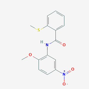 molecular formula C15H14N2O4S B2741918 N-(2-methoxy-5-nitrophenyl)-2-(methylthio)benzamide CAS No. 831178-42-8