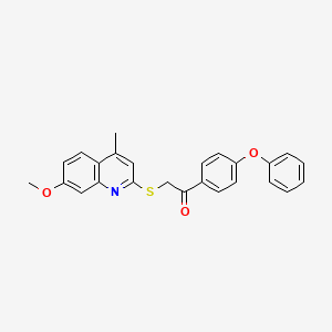 molecular formula C25H21NO3S B2741920 2-[(7-Methoxy-4-methylquinolin-2-yl)sulfanyl]-1-(4-phenoxyphenyl)ethan-1-one CAS No. 690646-56-1